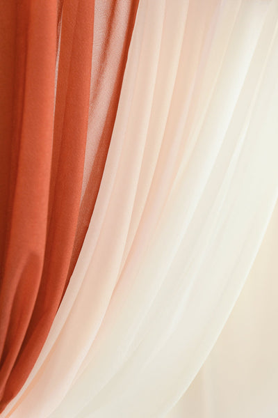 Flower Arch Decor with Drapes in Terracotta