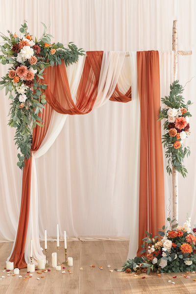 Flower Arch Decor with Drapes in Terracotta