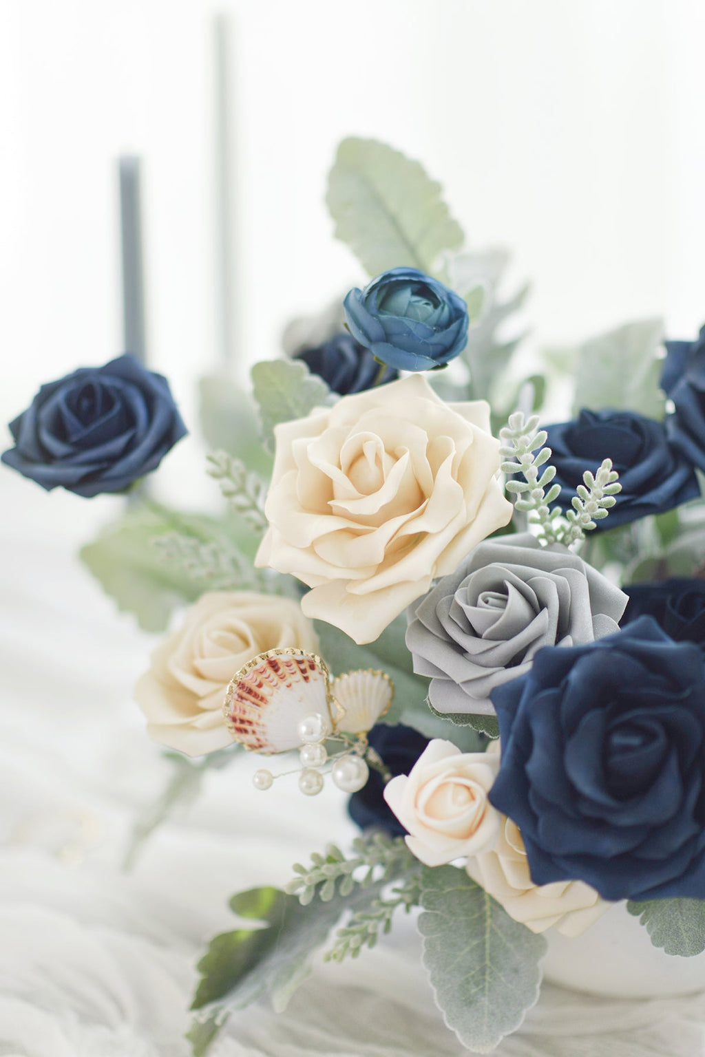 Dusty Blue & Navy Designer Flower Boxes