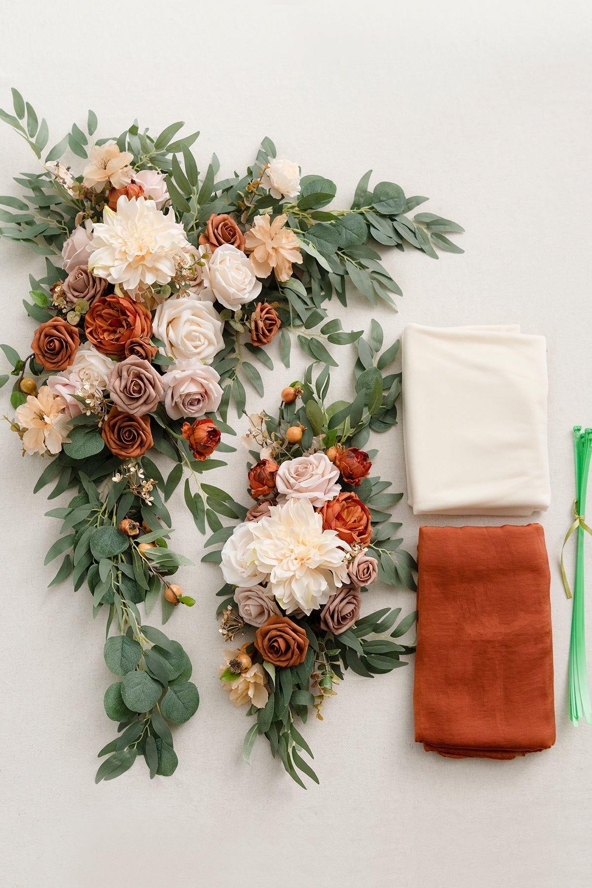 Flower Arch Decor with Drapes in Terracotta