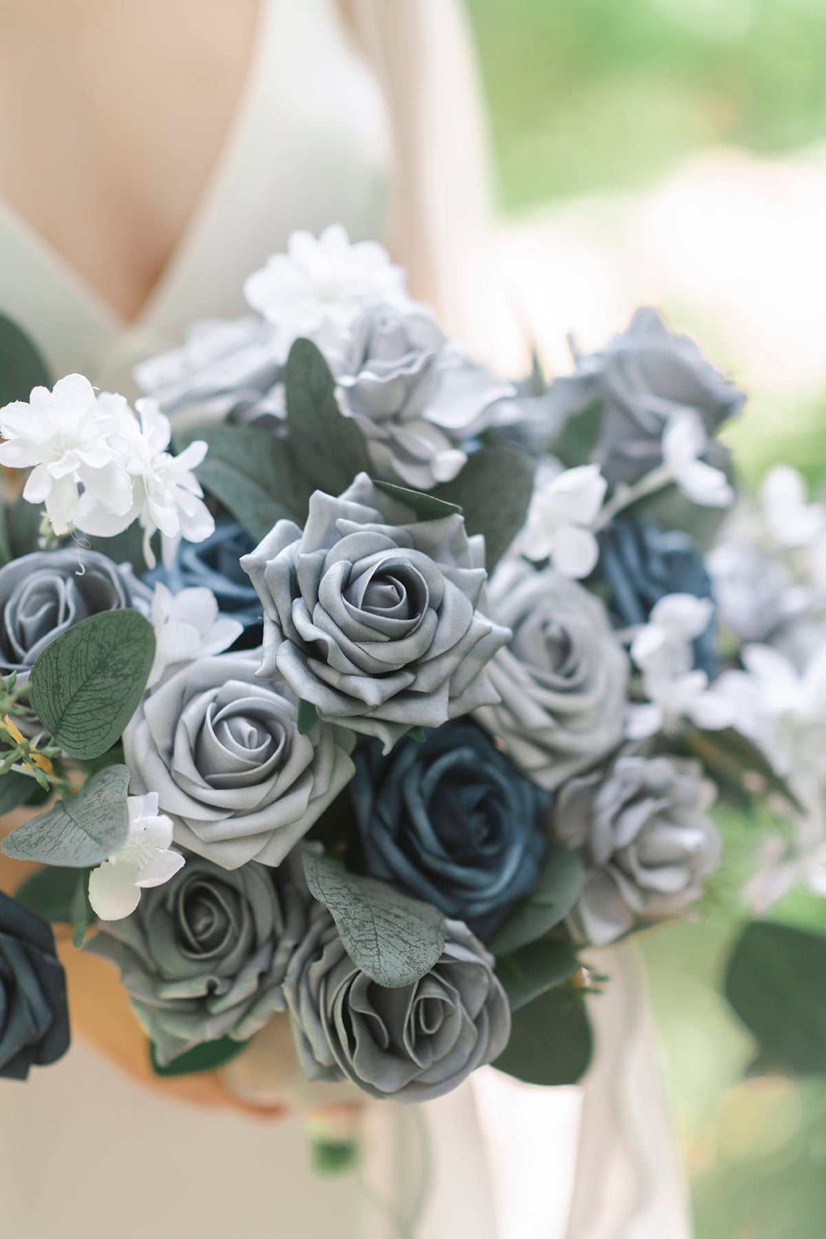 Dusty Blue & Navy Designer Flower Boxes