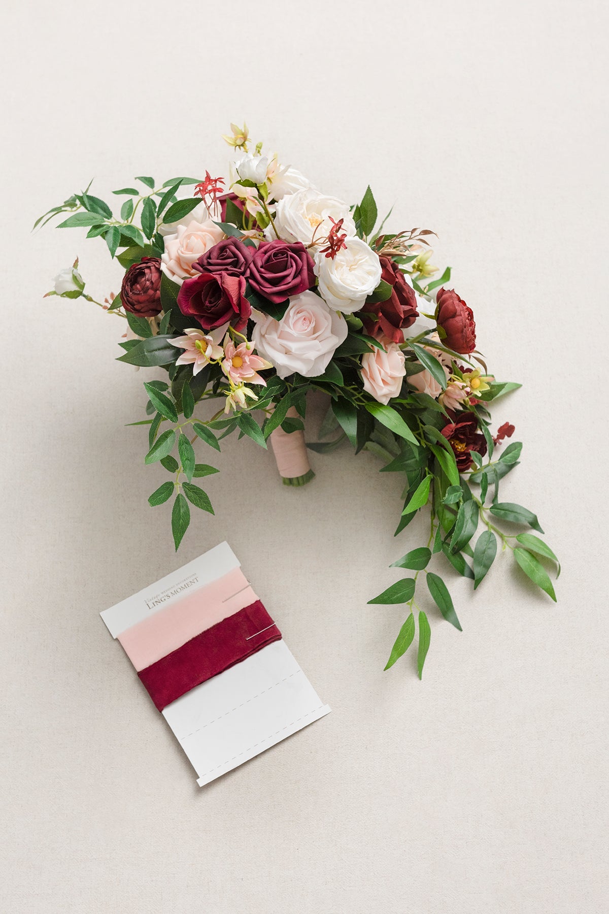 Large Cascade Bridal Bouquet in Romantic Marsala