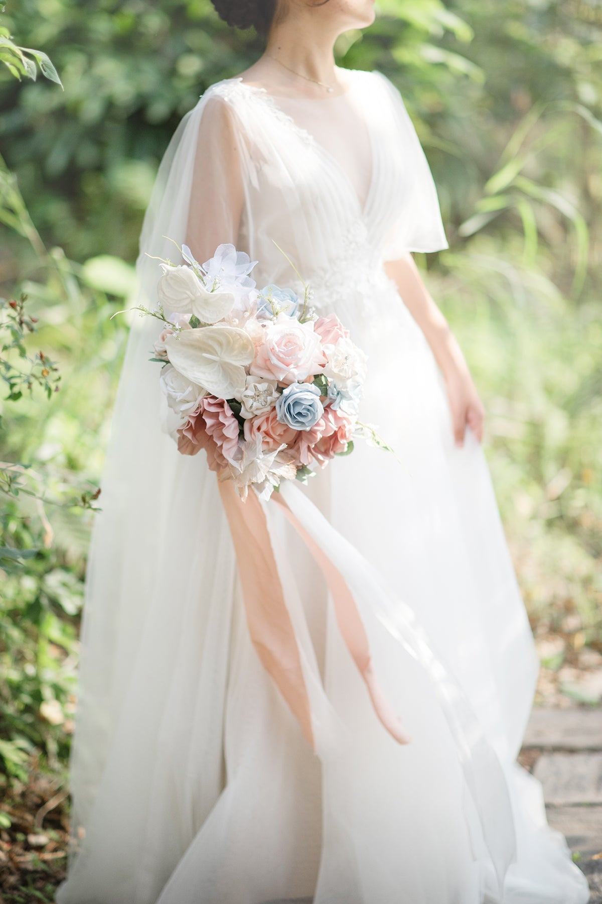 Standard Free-Form Bridal Bouquet in English Pastel