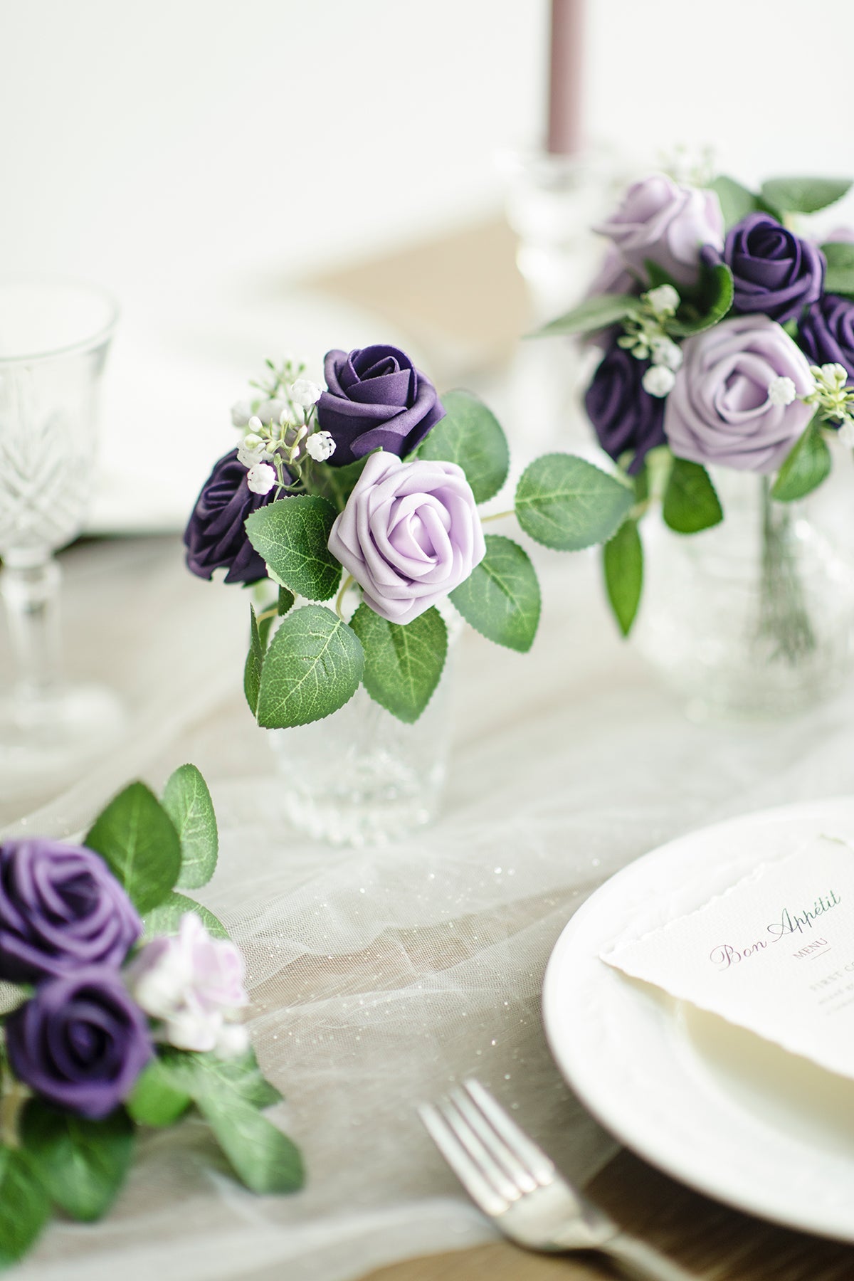 1.5"-2" Foam Rosebud & Petite Rose with Stem - 19 Colors
