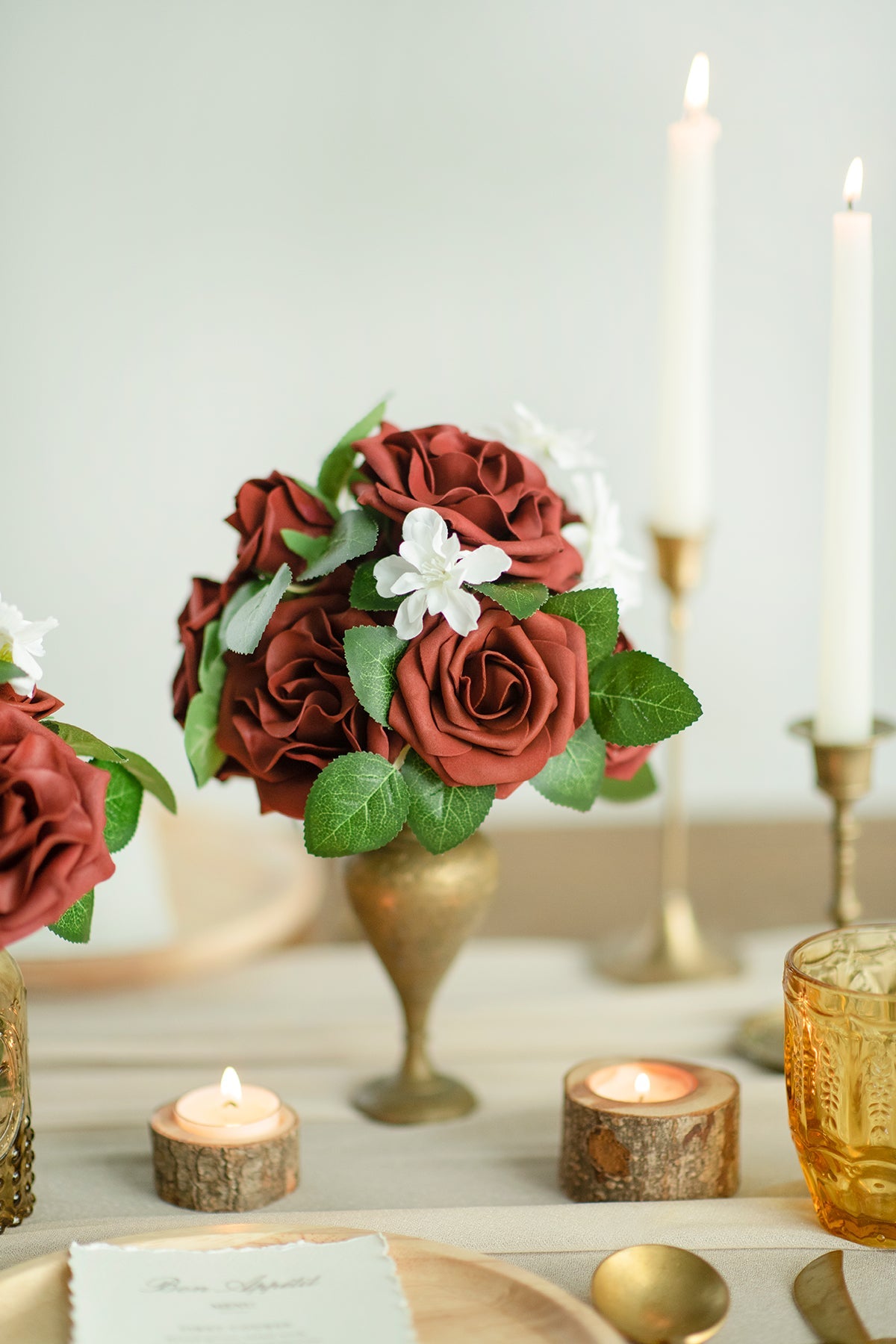 3.5" Foam Avalanche Rose with Stem - 16 Colors