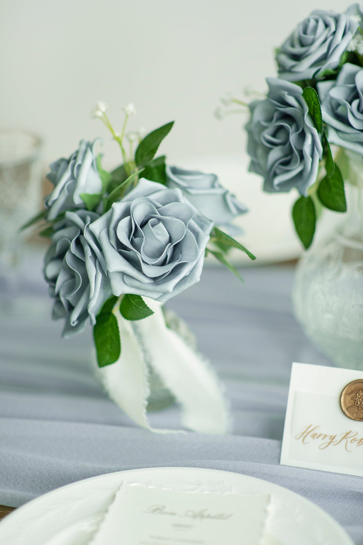 3.5" Foam Avalanche Rose with Stem - 16 Colors
