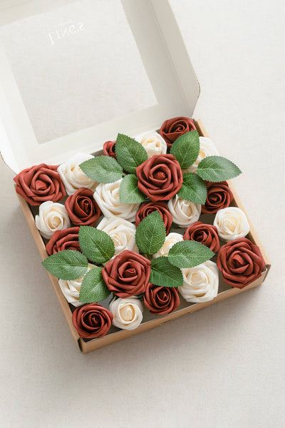 1.5"-2" Foam Rosebud & Petite Rose with Stem - 19 Colors