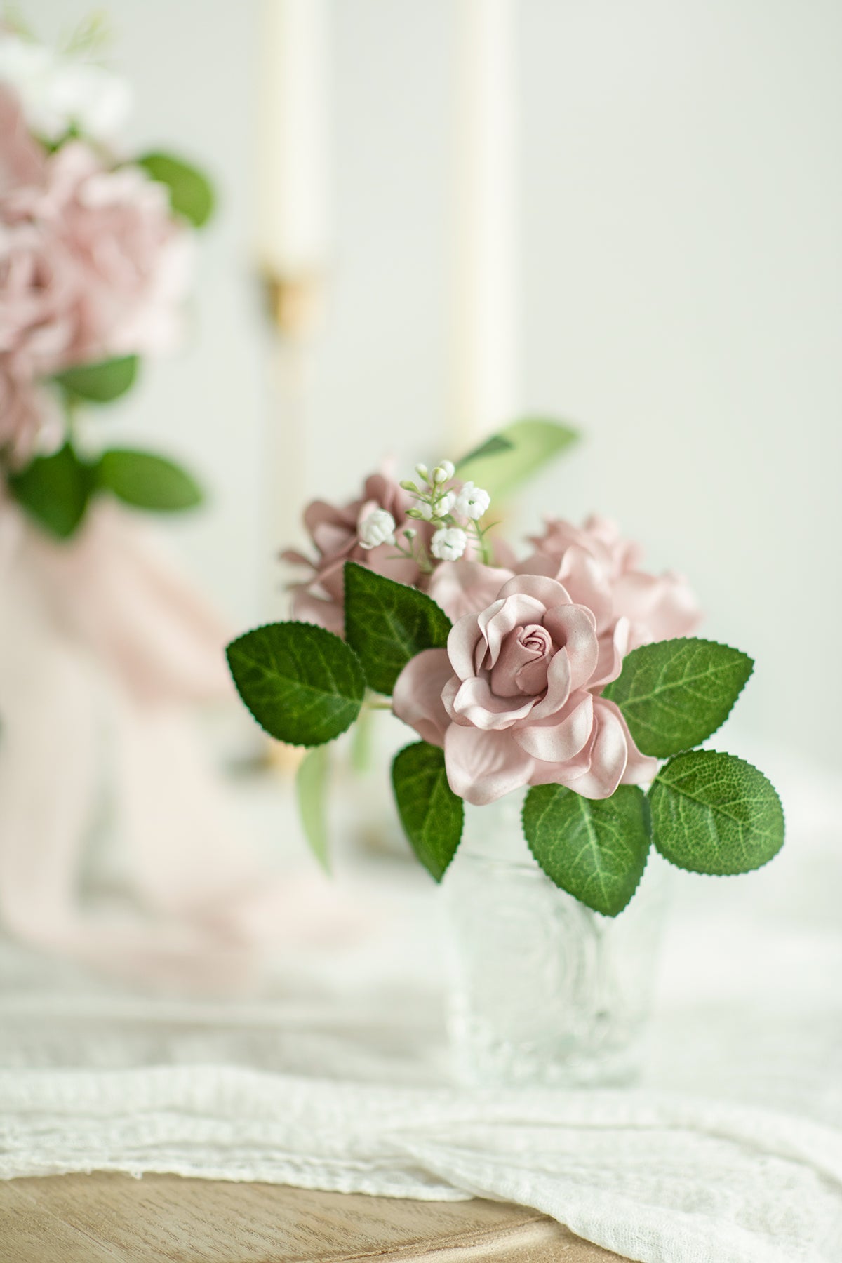 2.7" Foam Gardenia with Stem - 7 Colors
