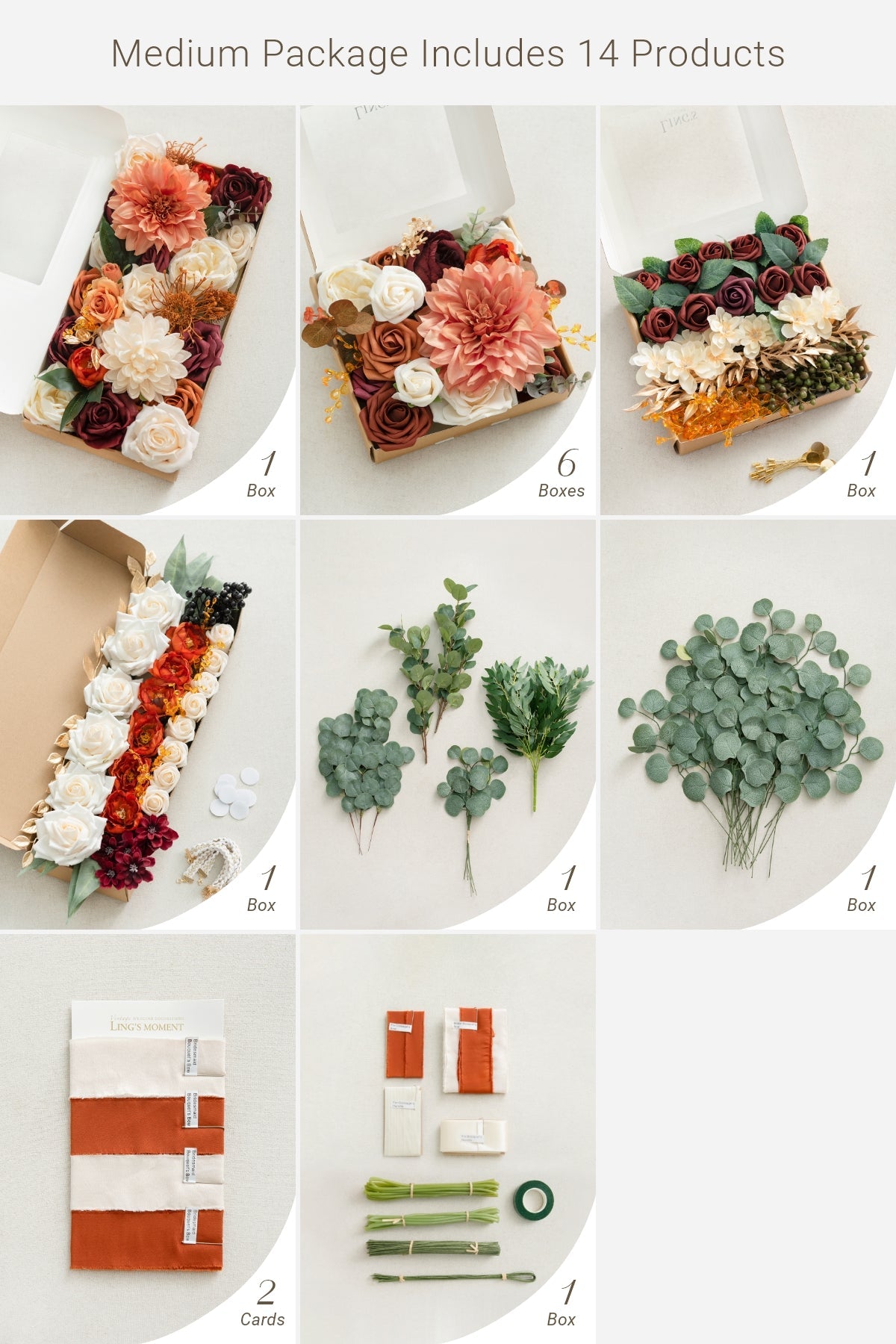 DIY Wedding Flower Packages in Sunset Terracotta