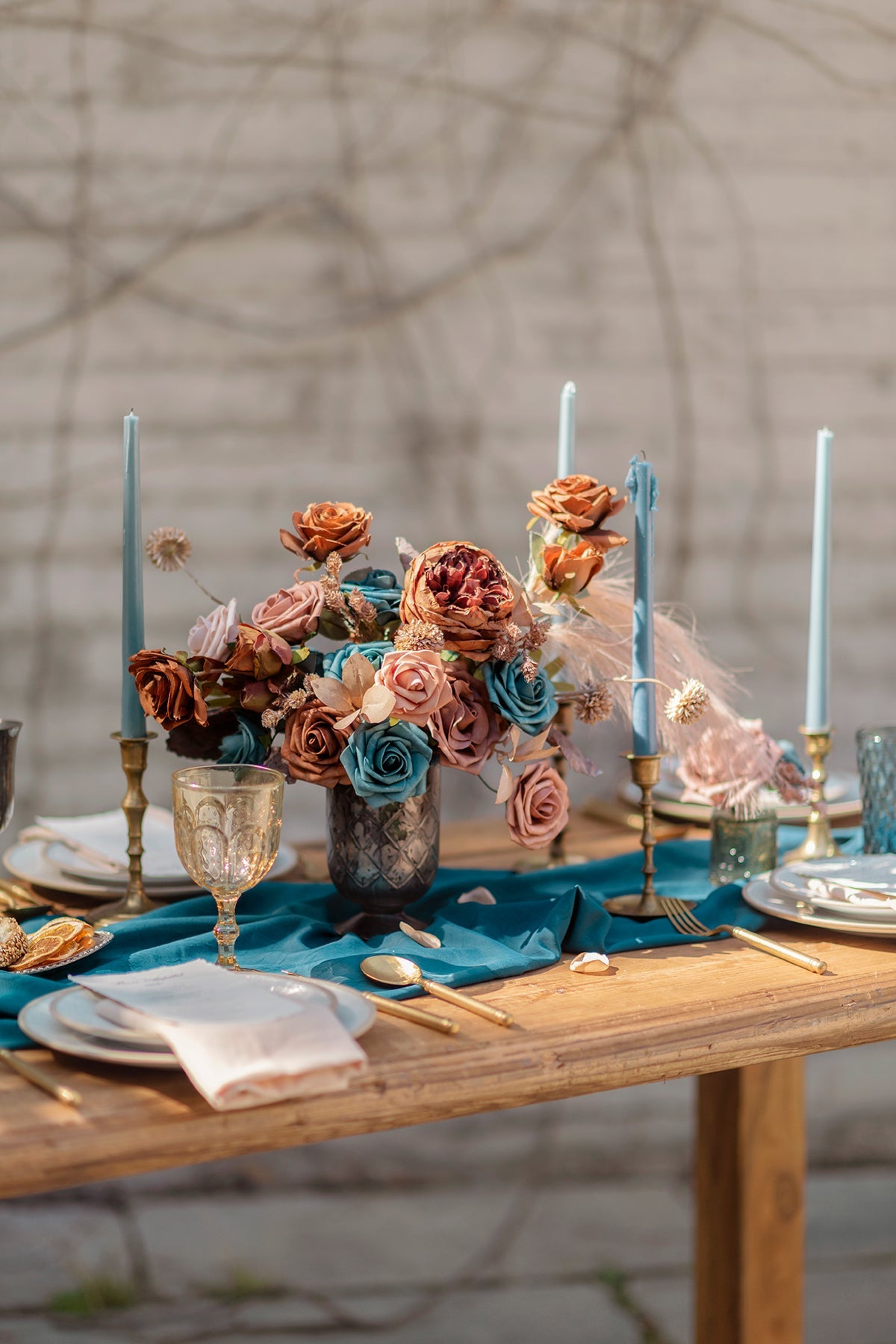Moody Teal Designer Flower Boxes