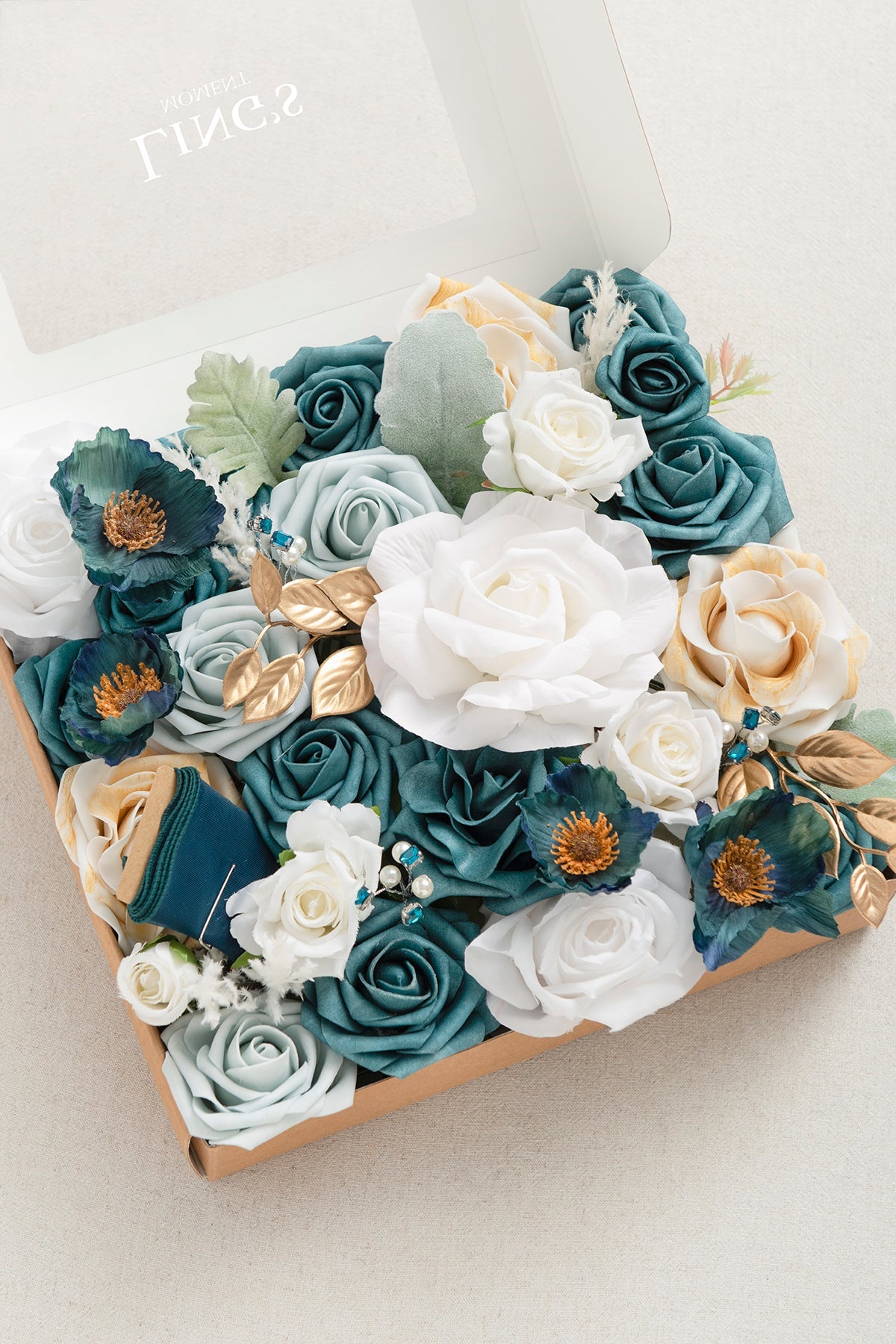 Dusty Blue & Navy Designer Flower Boxes