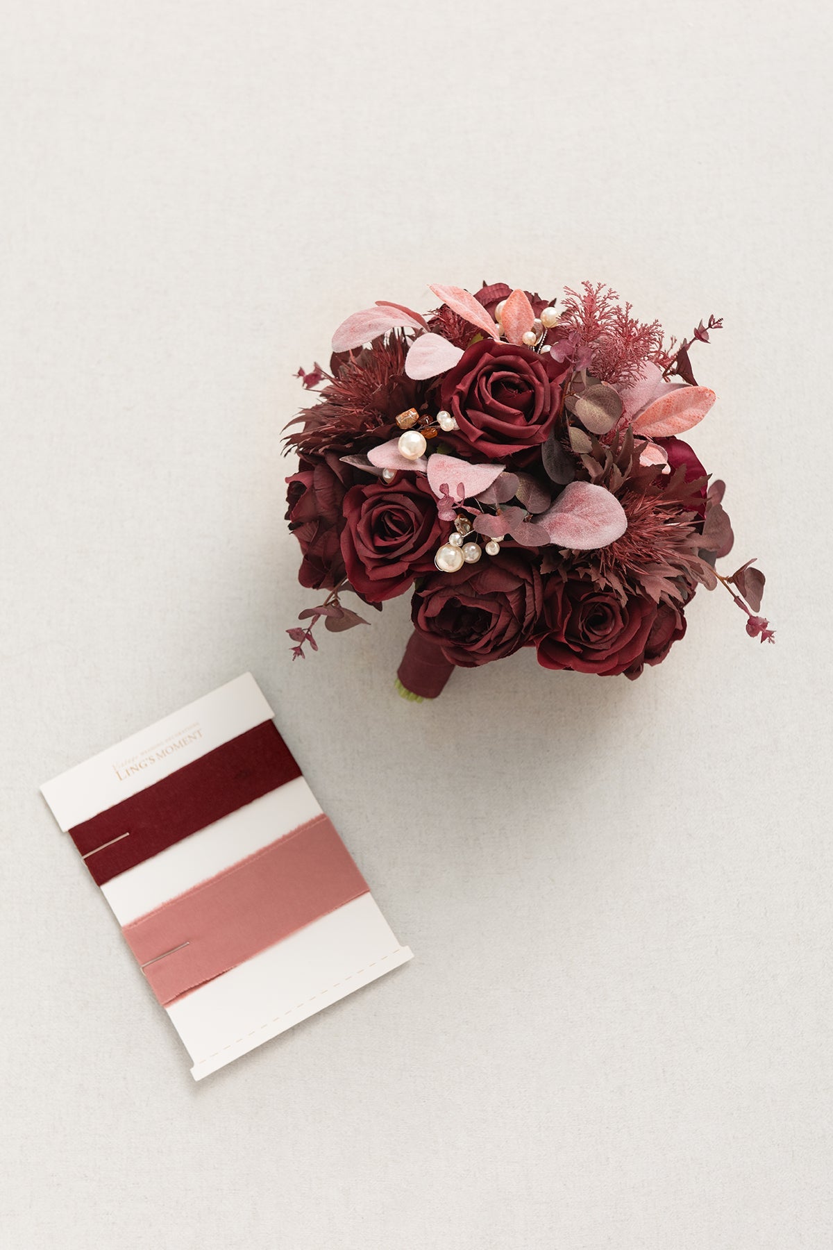 Standard Round Bridal Bouquet in Classic Burgundy | Clearance