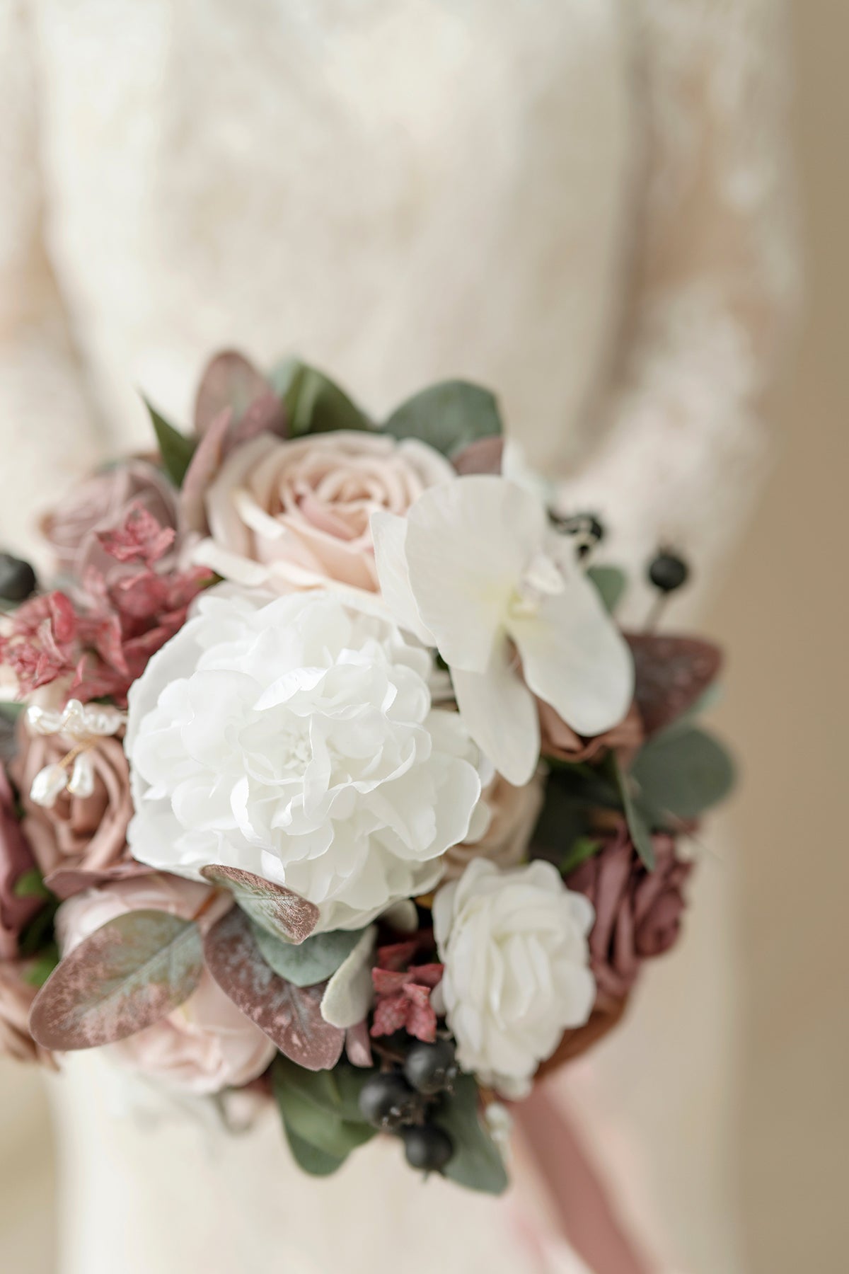 Standard Round Bridal Bouquet in Dusty Rose & Mauve