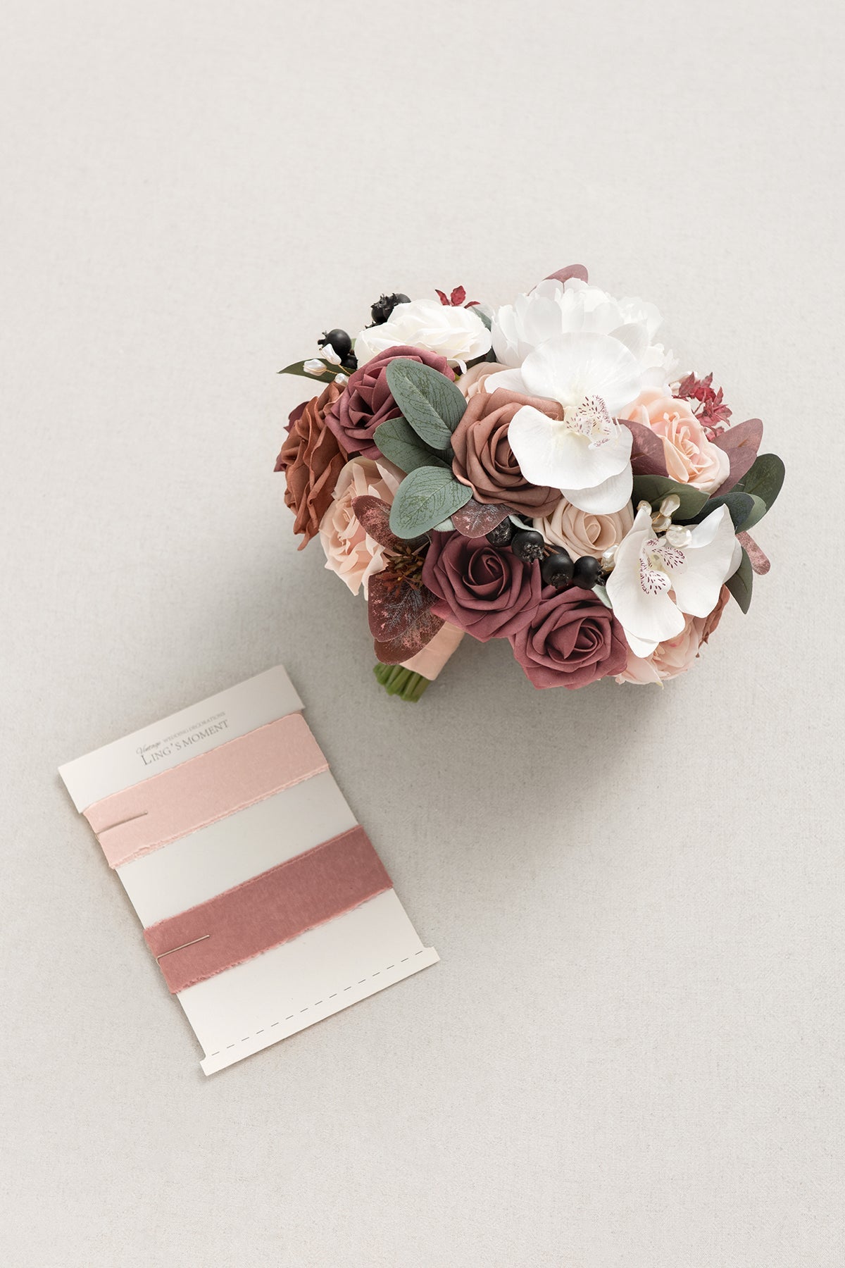 Standard Round Bridal Bouquet in Dusty Rose & Mauve