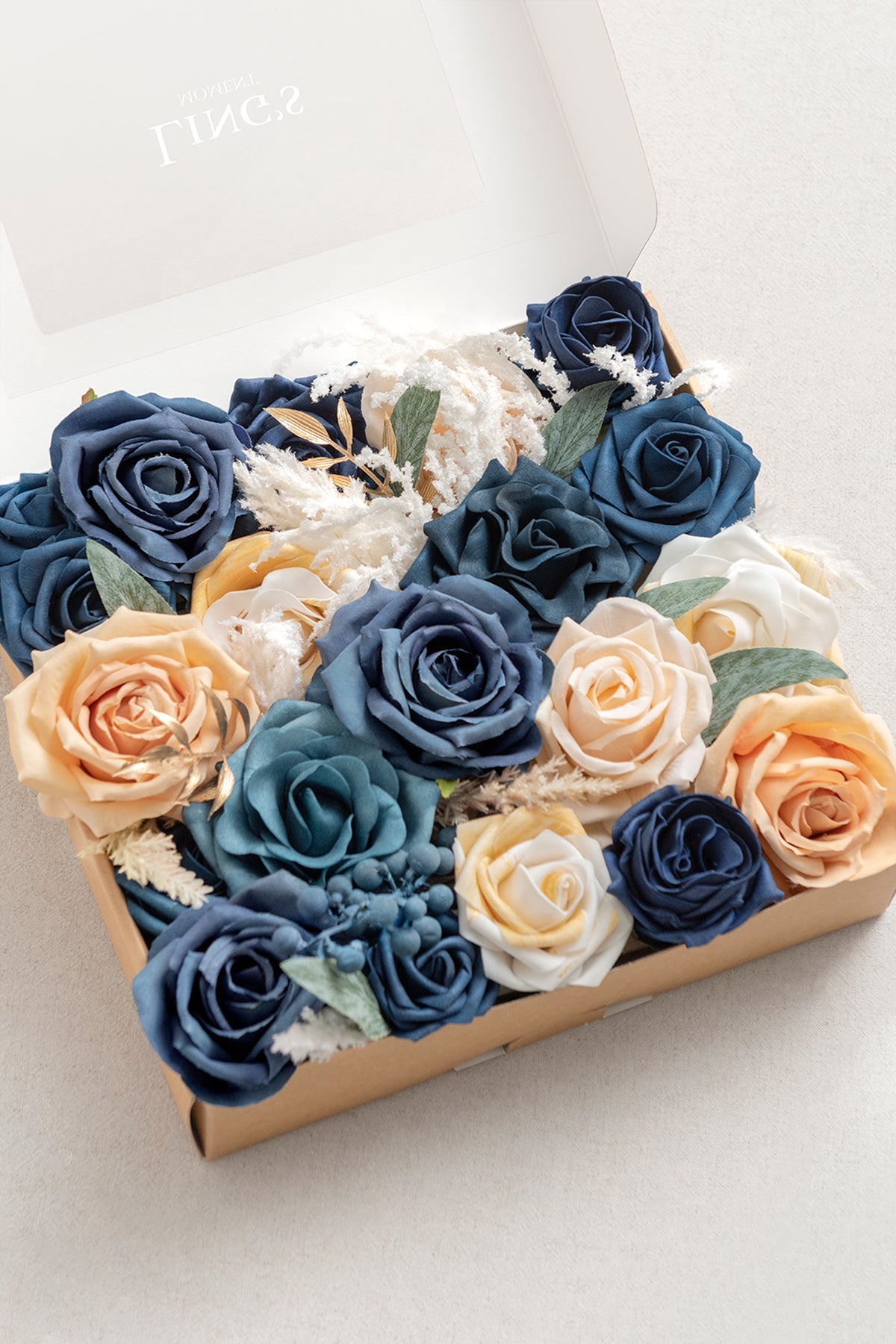 Dusty Blue & Navy Designer Flower Boxes