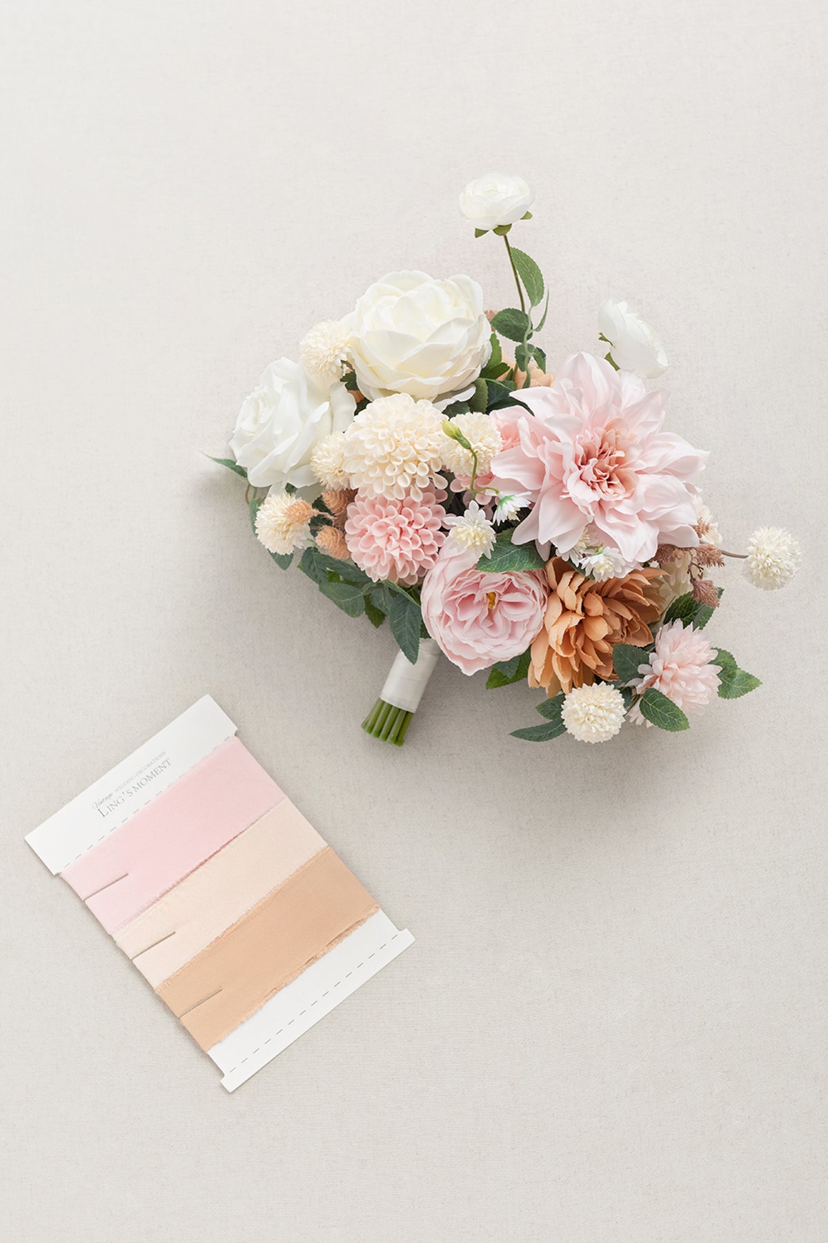 Standard Free-Form Bridal Bouquet in Blush & Terracotta
