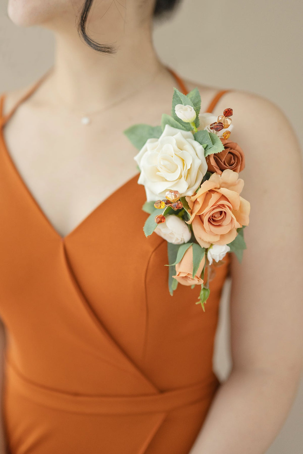 Shoulder Corsages in Sunset Terracotta