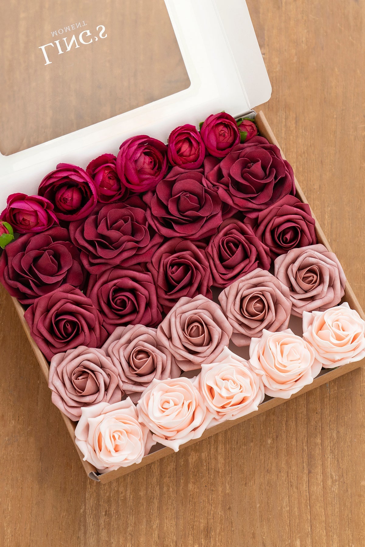 Burgundy & Marsala Designer Flower Boxes