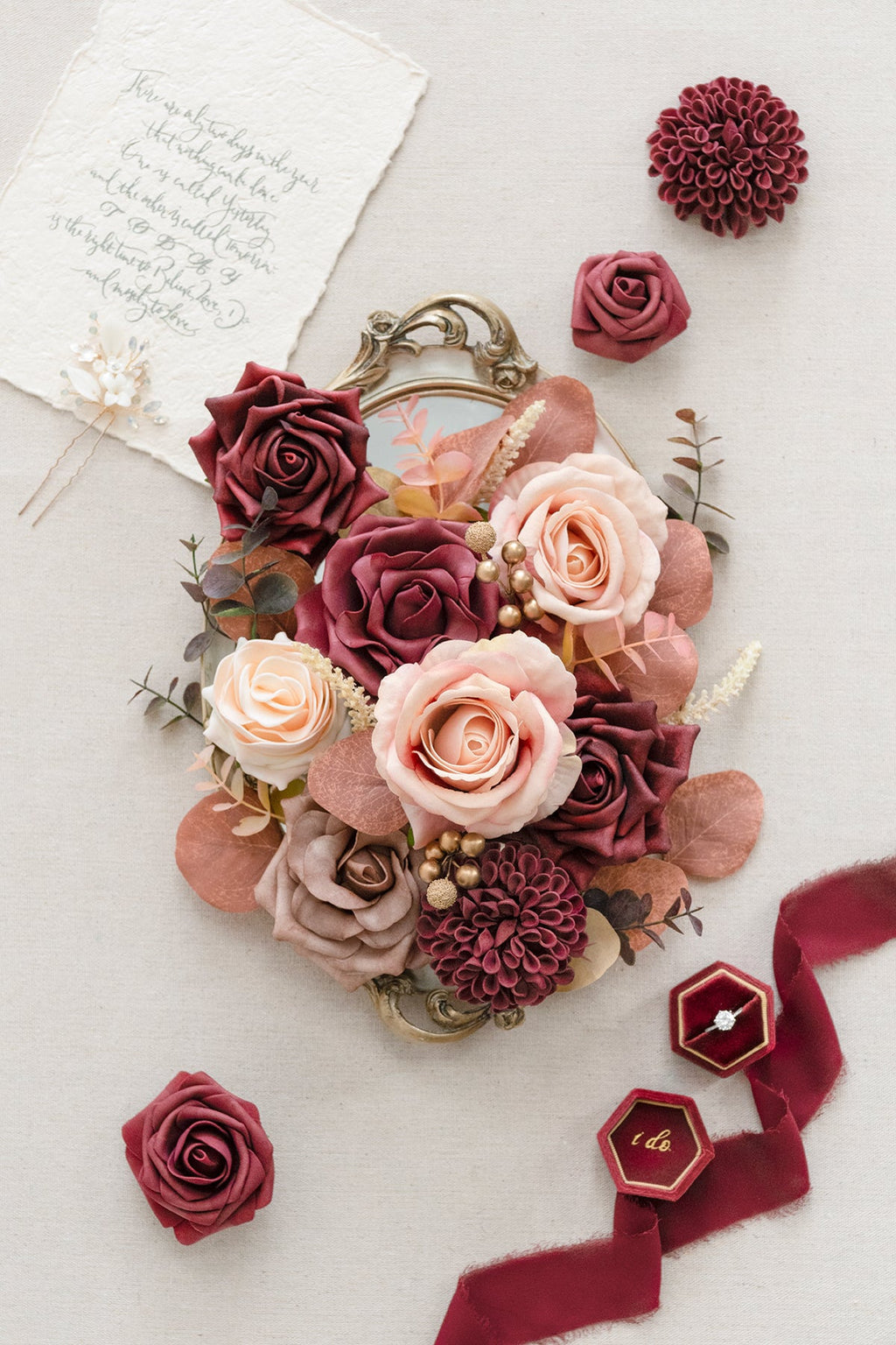 Burgundy & Marsala Designer Flower Boxes