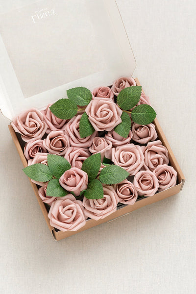 1.5"-2" Foam Rosebud & Petite Rose with Stem - 19 Colors