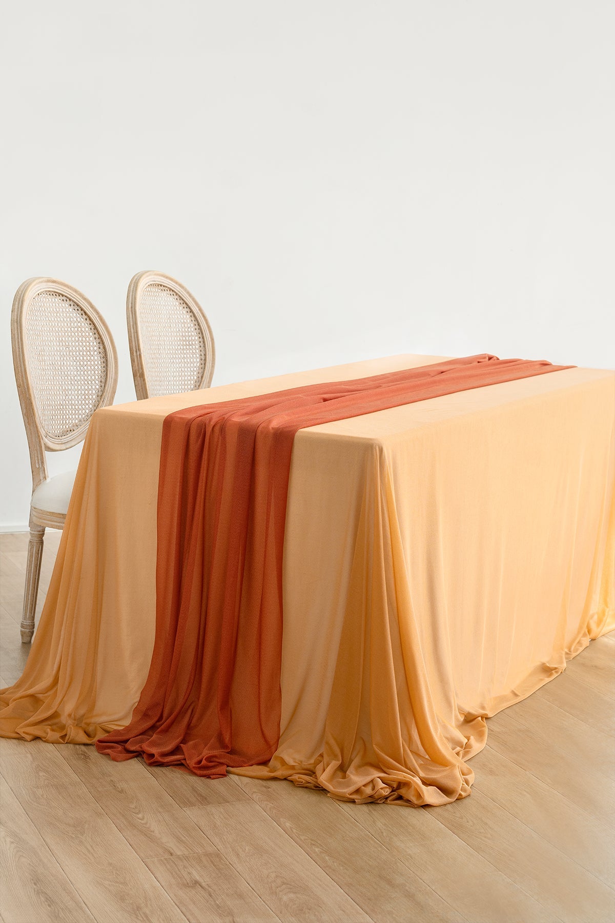 Table linens in Sunset Terracotta