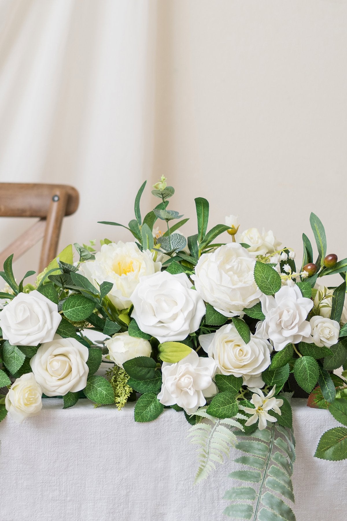 White & Beige Flowers & Greenery for DIY - lingsDev