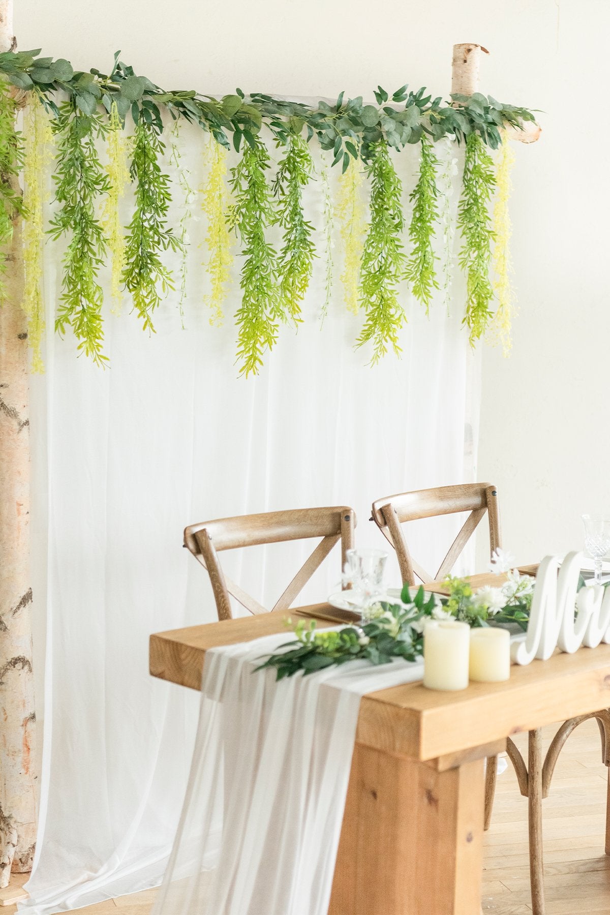 Eucalyptus and Willow Leaf Garland 6.5FT with Hanging Vines - lingsDev