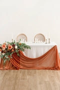 Floral Swag Set for Rectangle Head Table in Sunset Terracotta