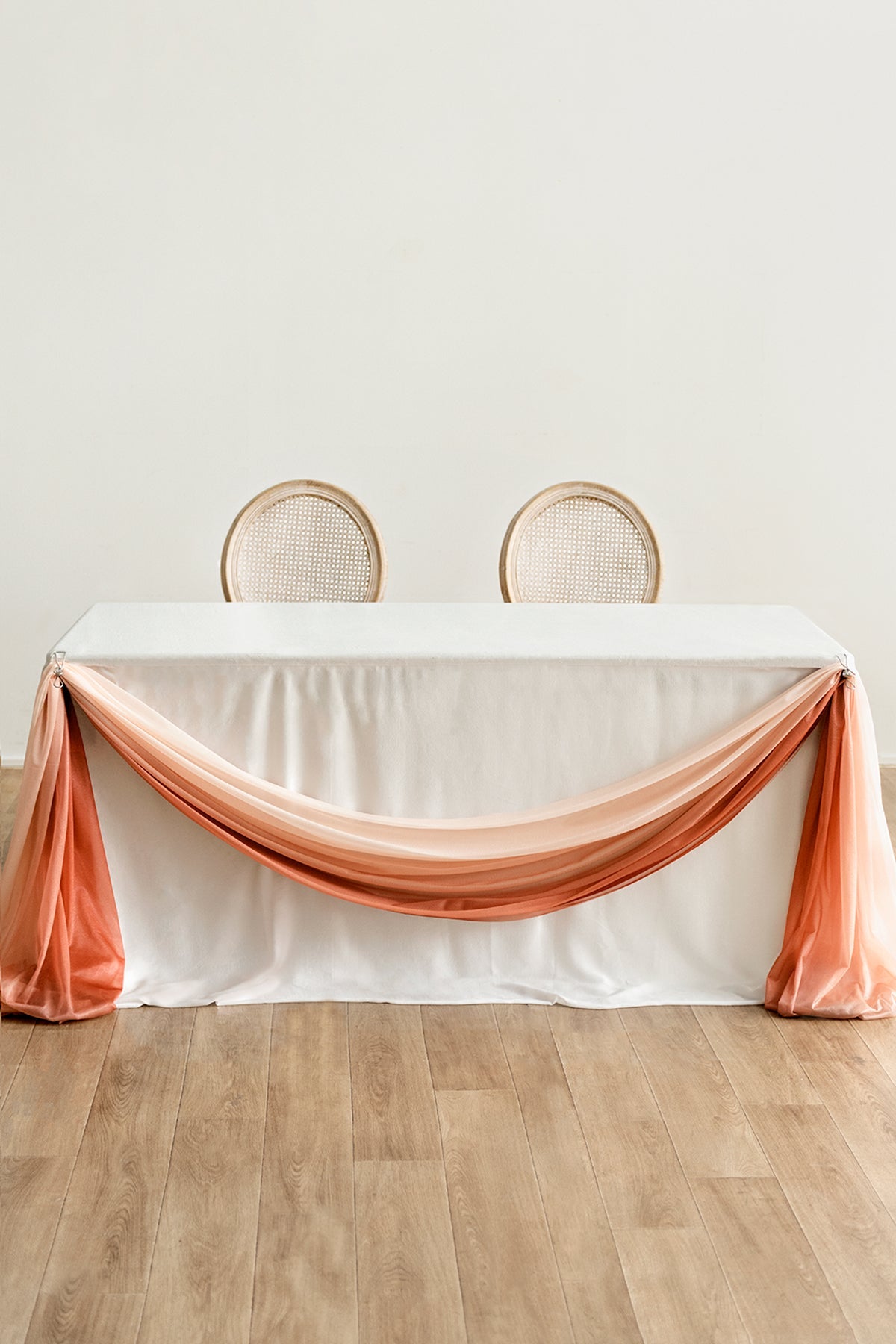 Table linens in Sunset Terracotta
