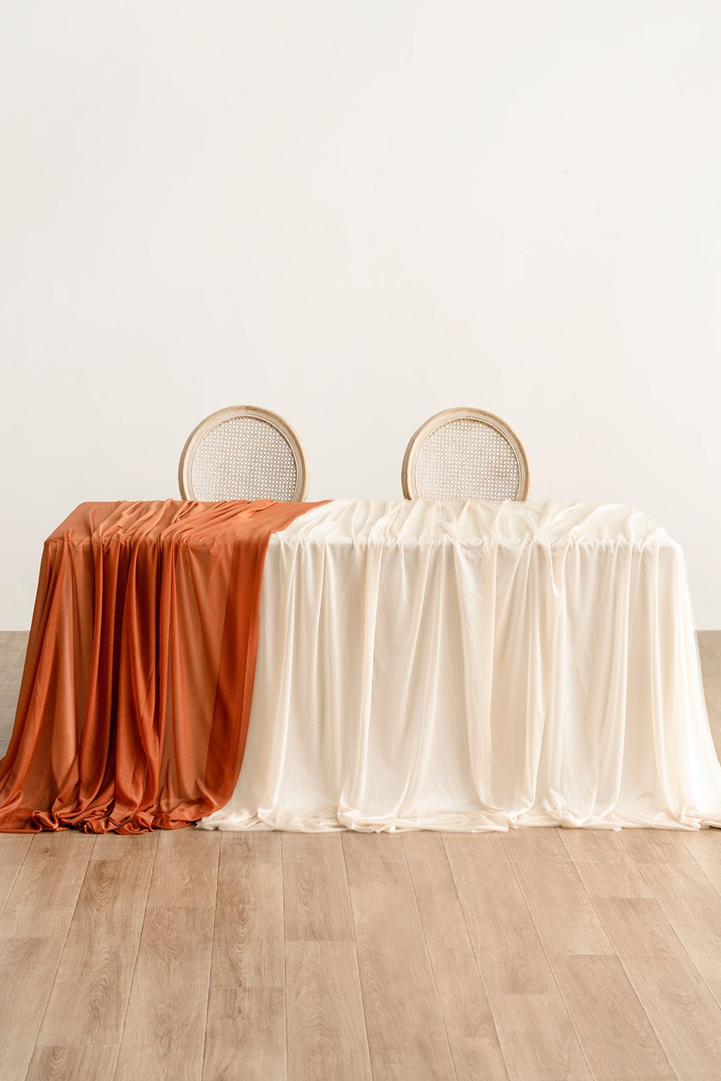 Table linens in Sunset Terracotta