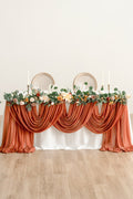 6ft Flower Garland for Rectangle Head Table in Sunset Terracotta