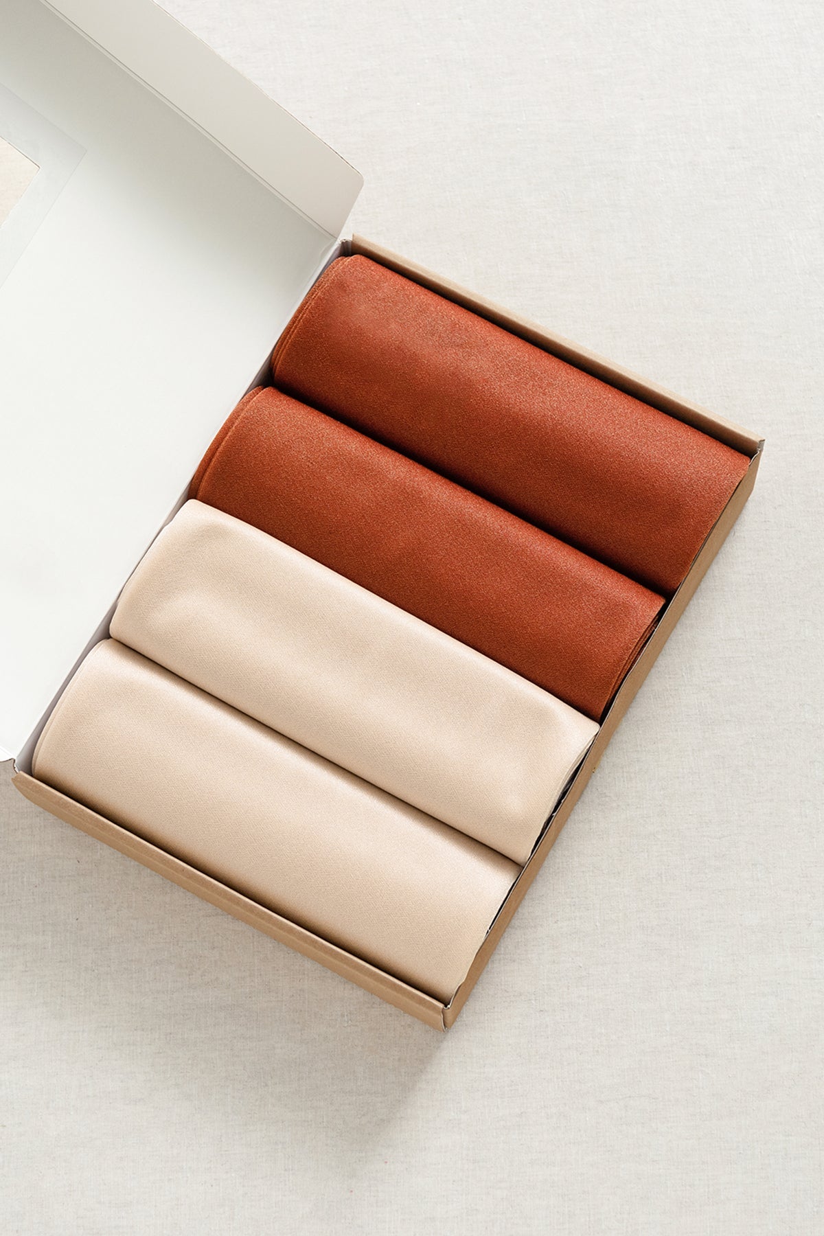 Table linens in Sunset Terracotta