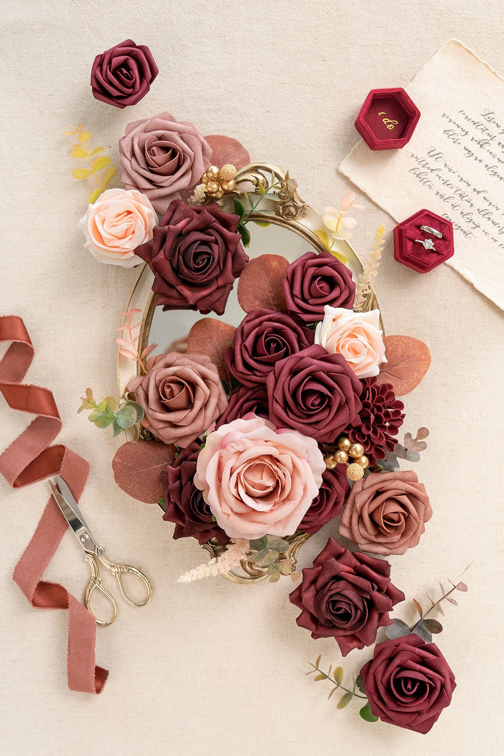 Burgundy & Marsala Flowers Box Set - 26 Styles - lingsDev