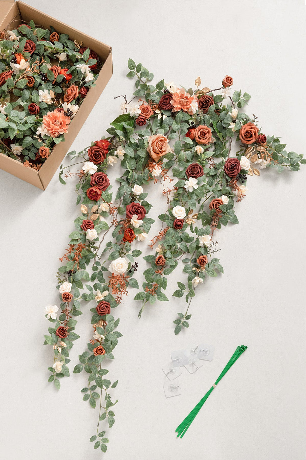 Hanging Arch Flower Decor in Sunset Terracotta