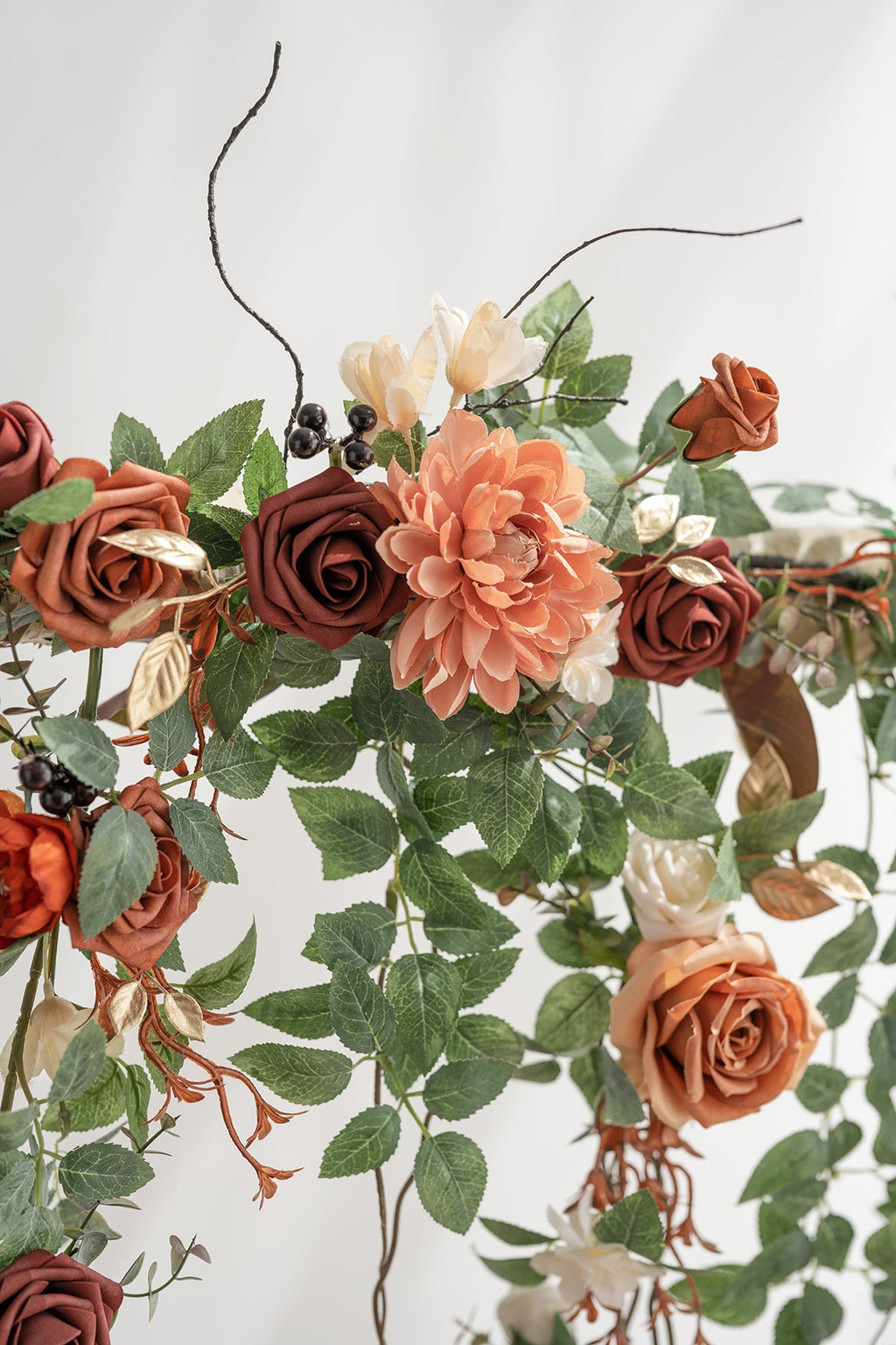Hanging Arch Flower Decor in Sunset Terracotta