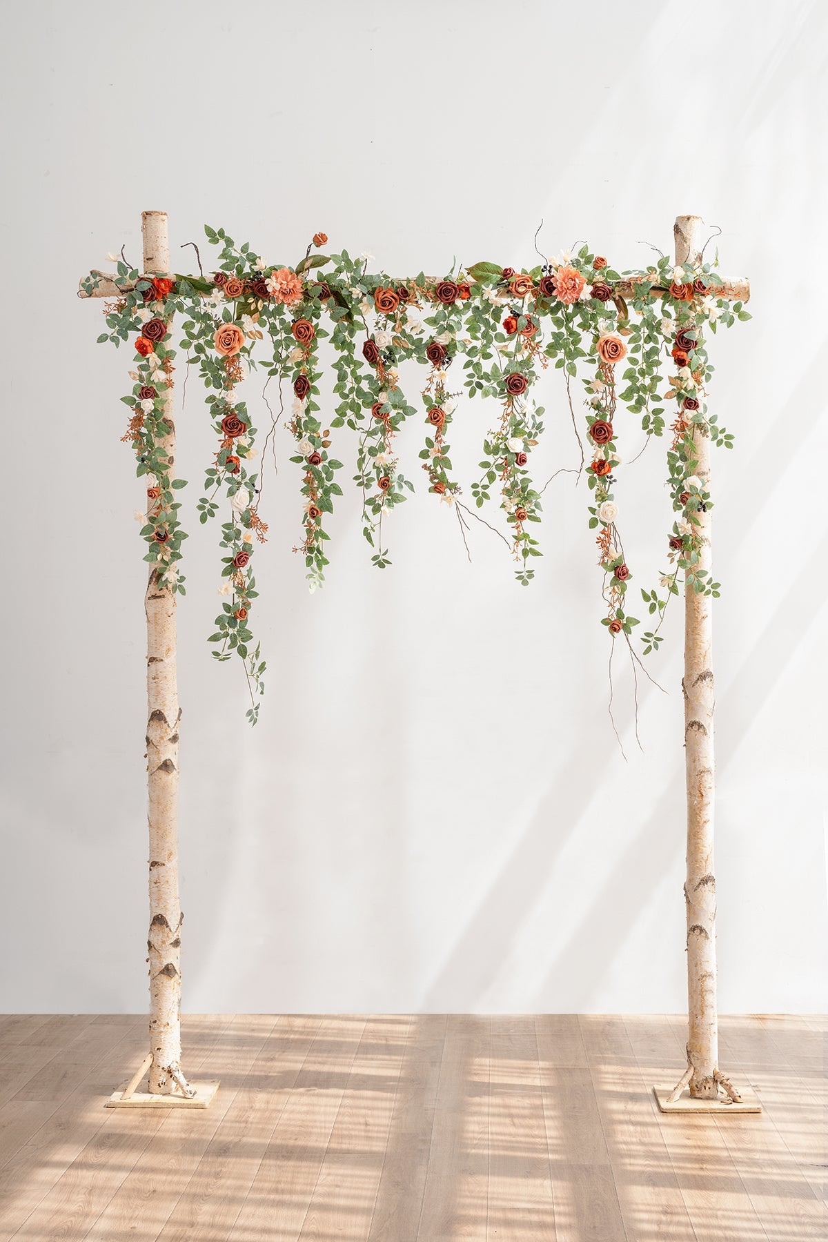Hanging Arch Flower Decor in Sunset Terracotta