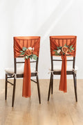Wedding Aisle Floral Decoration with Drapes in Sunset Terracotta