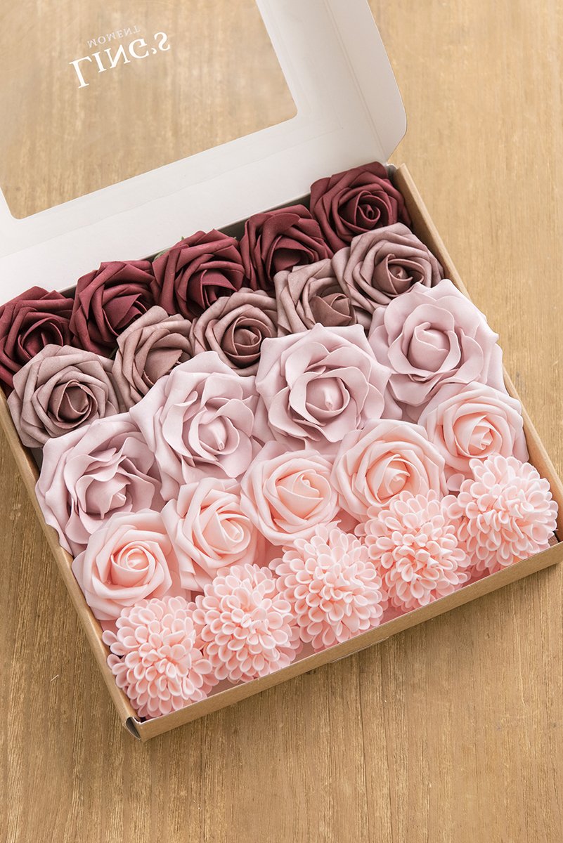 Burgundy & Marsala Flowers Box Set - 26 Styles - lingsDev