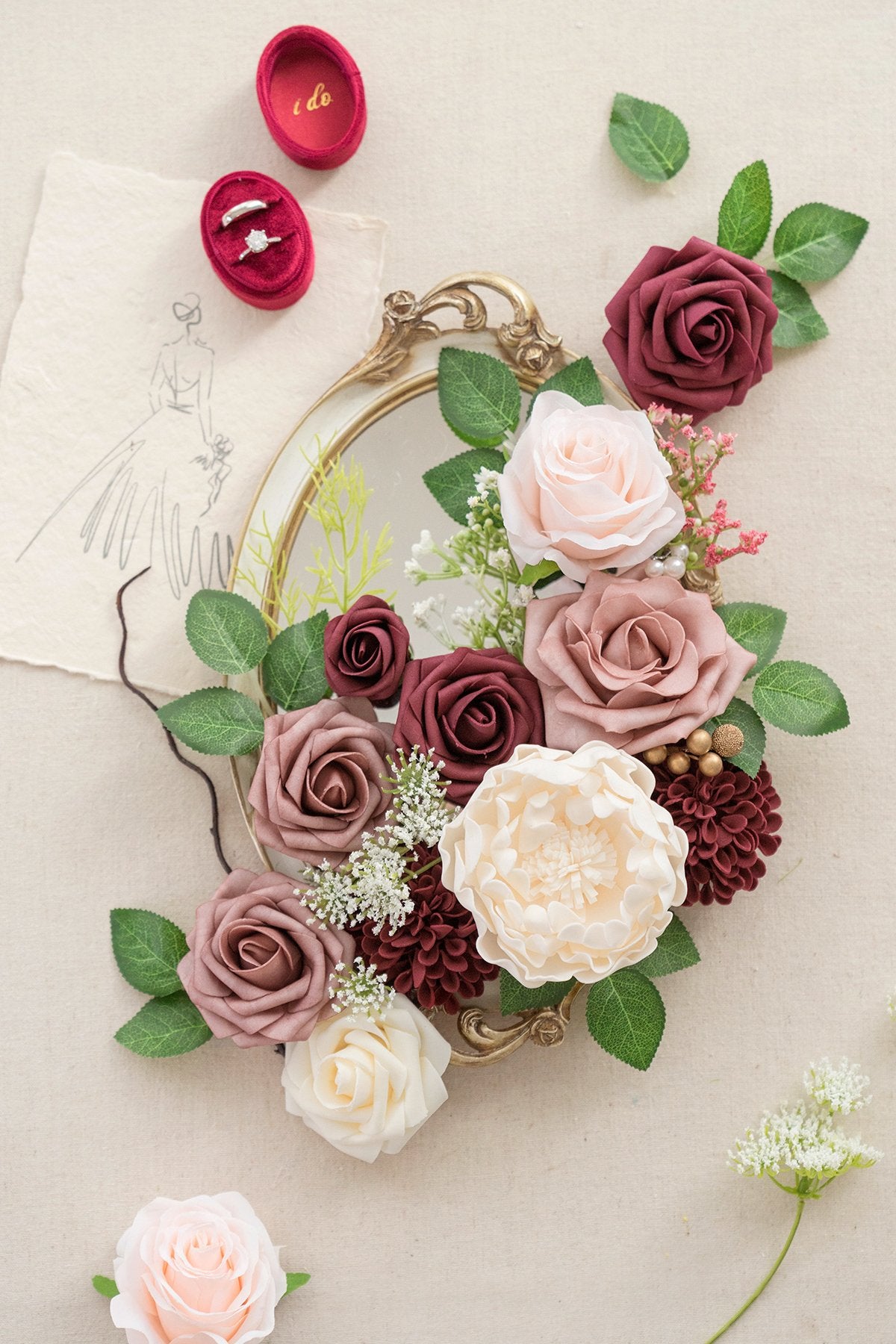 Dusty Rose Flowers Box Set - 20 Styles - lingsDev