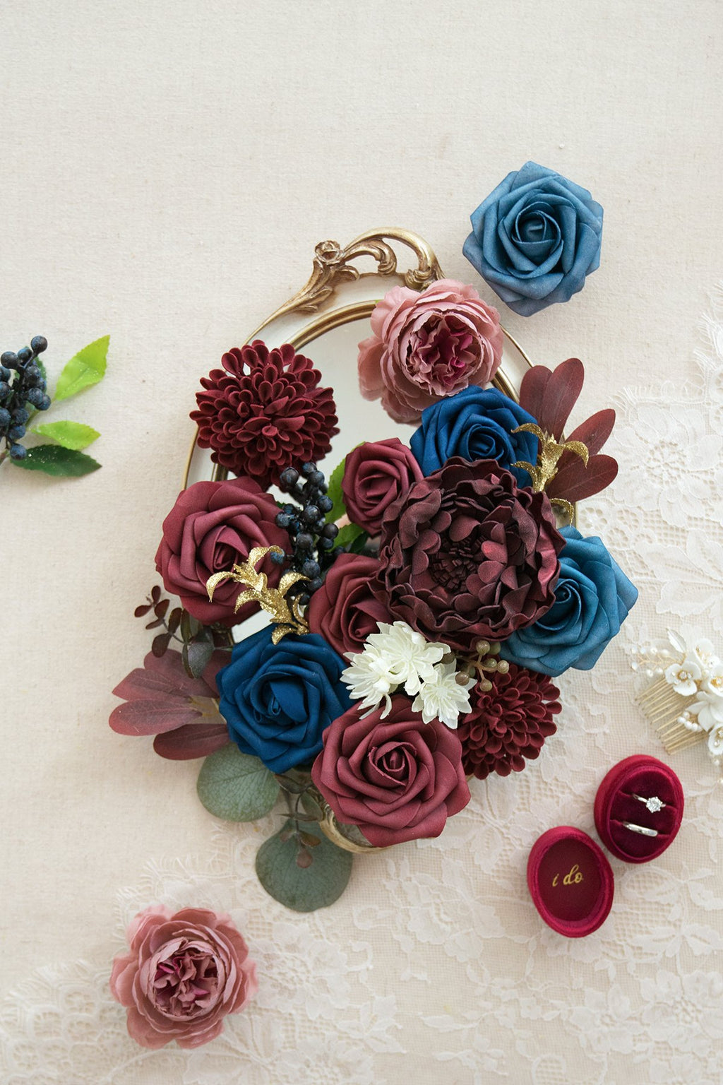 Burgundy & Marsala Flowers Box Set - 26 Styles - lingsDev