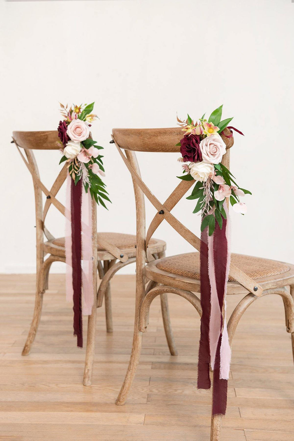 Wedding Aisle Decoration Pew Flowers (Set of 8) - Marsala - lingsDev
