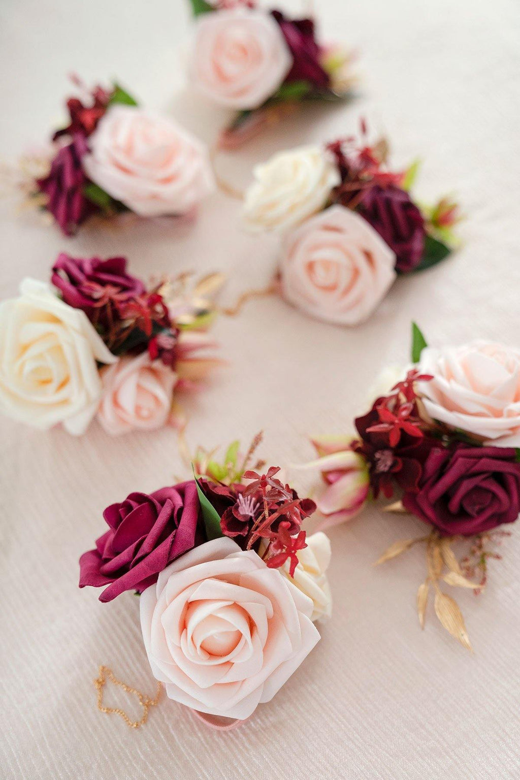 Wrist Corsages (Set of 6) - Marsala - lingsDev
