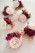 Wrist Corsages (Set of 6) - Marsala - lingsDev