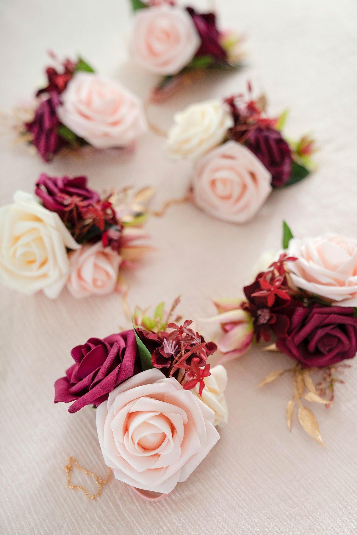 Wrist Corsages (Set of 6) - Marsala - lingsDev
