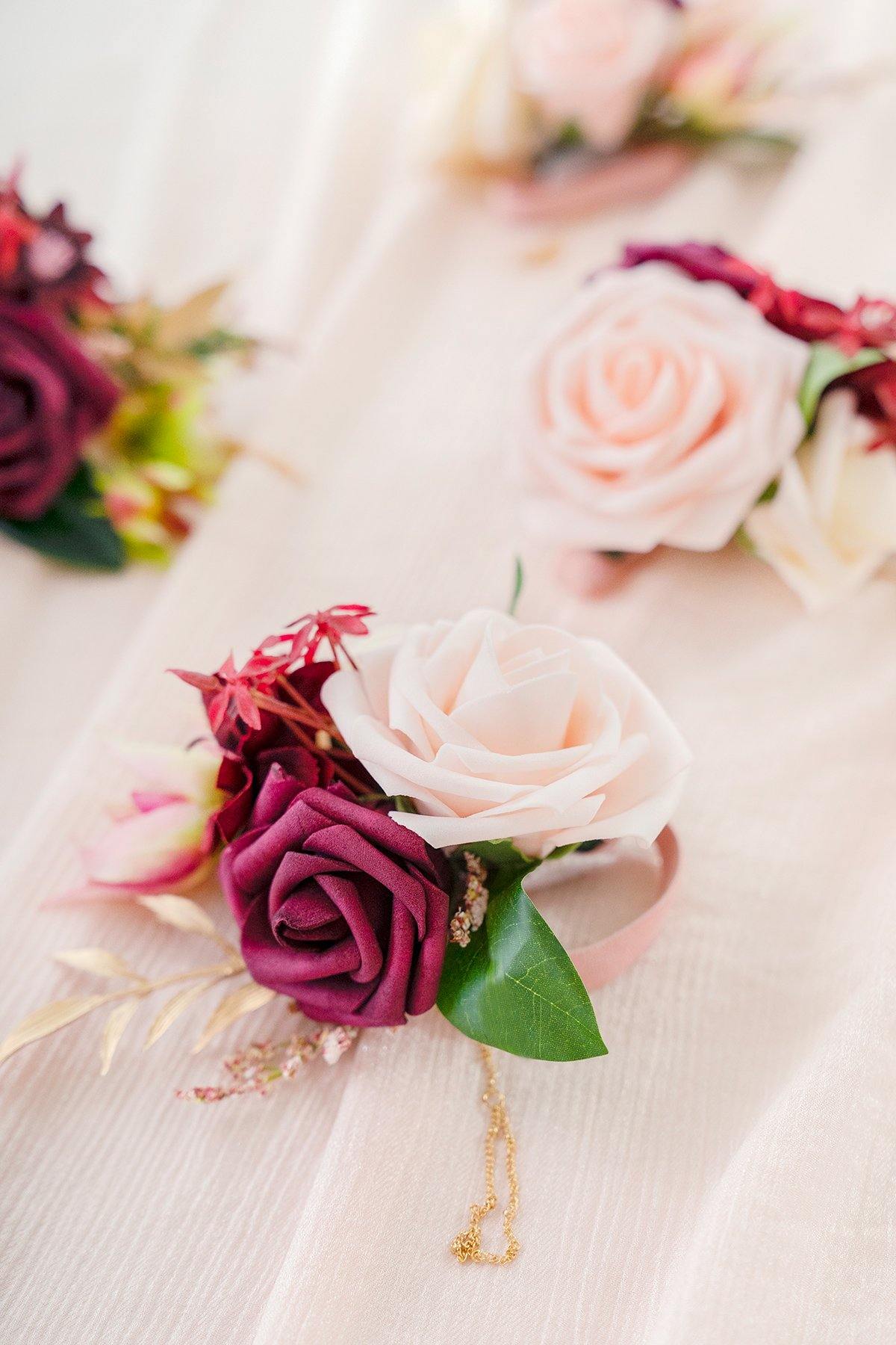 Wrist Corsages (Set of 6) - Marsala - lingsDev