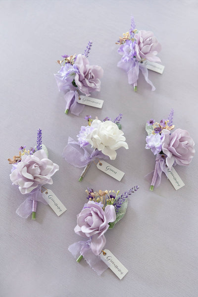 Wedding Boutonnieres (Set of 6) - Lilac - lingsDev