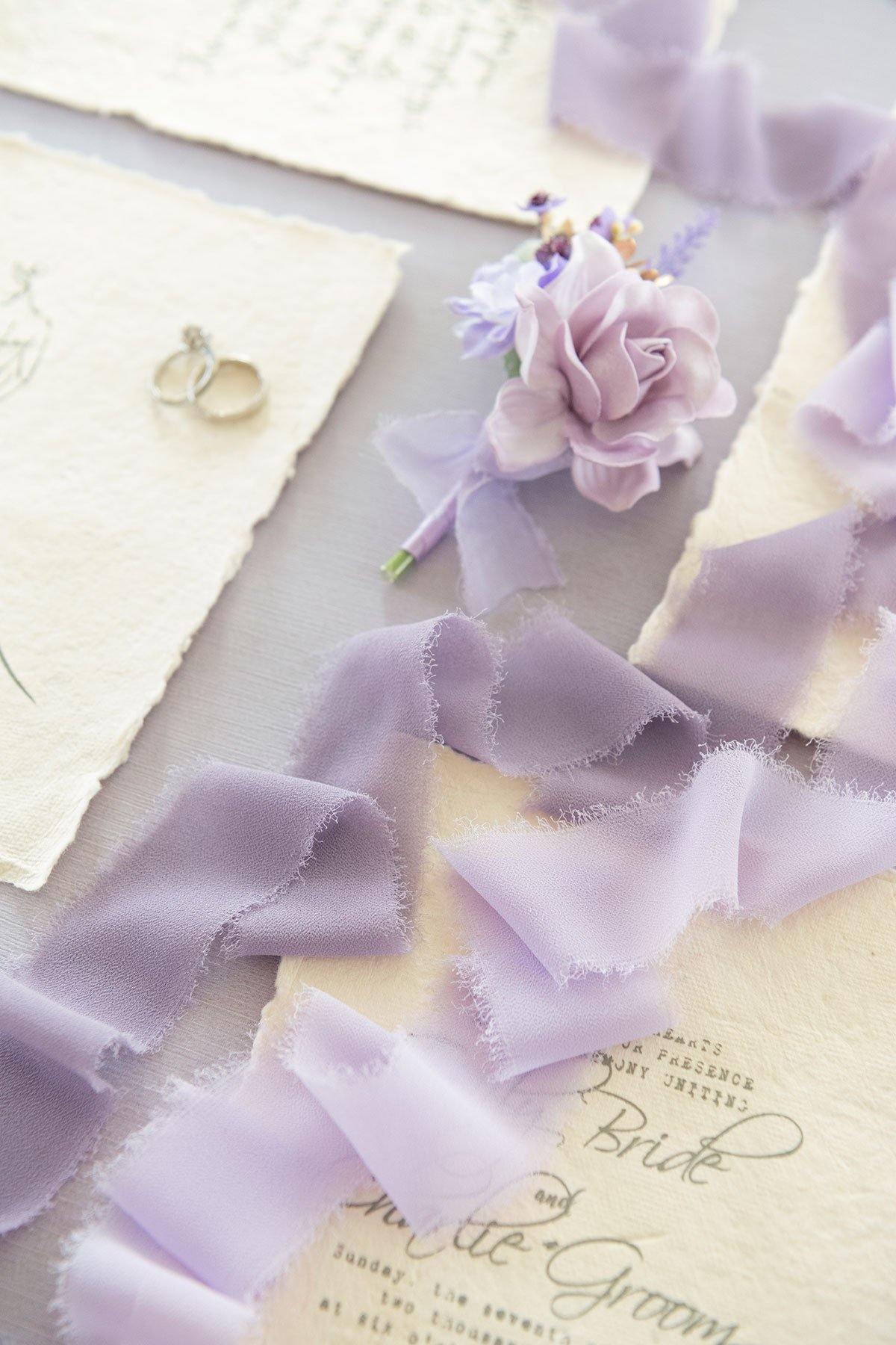 1.5"w x 1.5 Yard Chiffon Ribbons Sample Swatch Card - 5 Tones - lingsDev