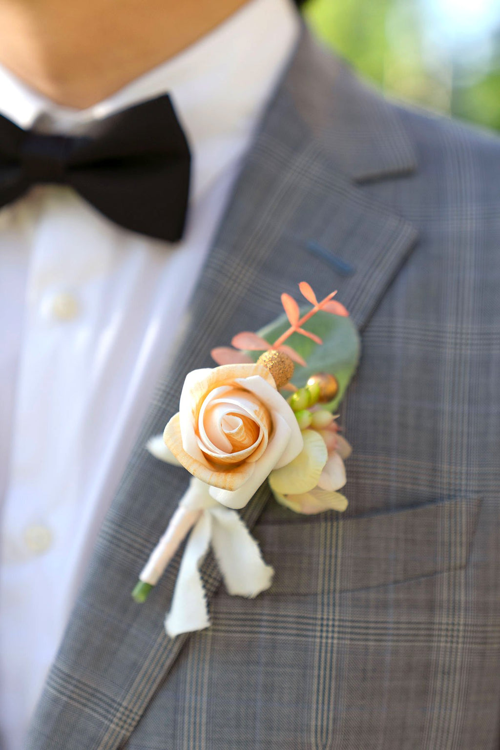 Wedding Boutonnieres (Set of 6) - Champagne Blush - lingsDev