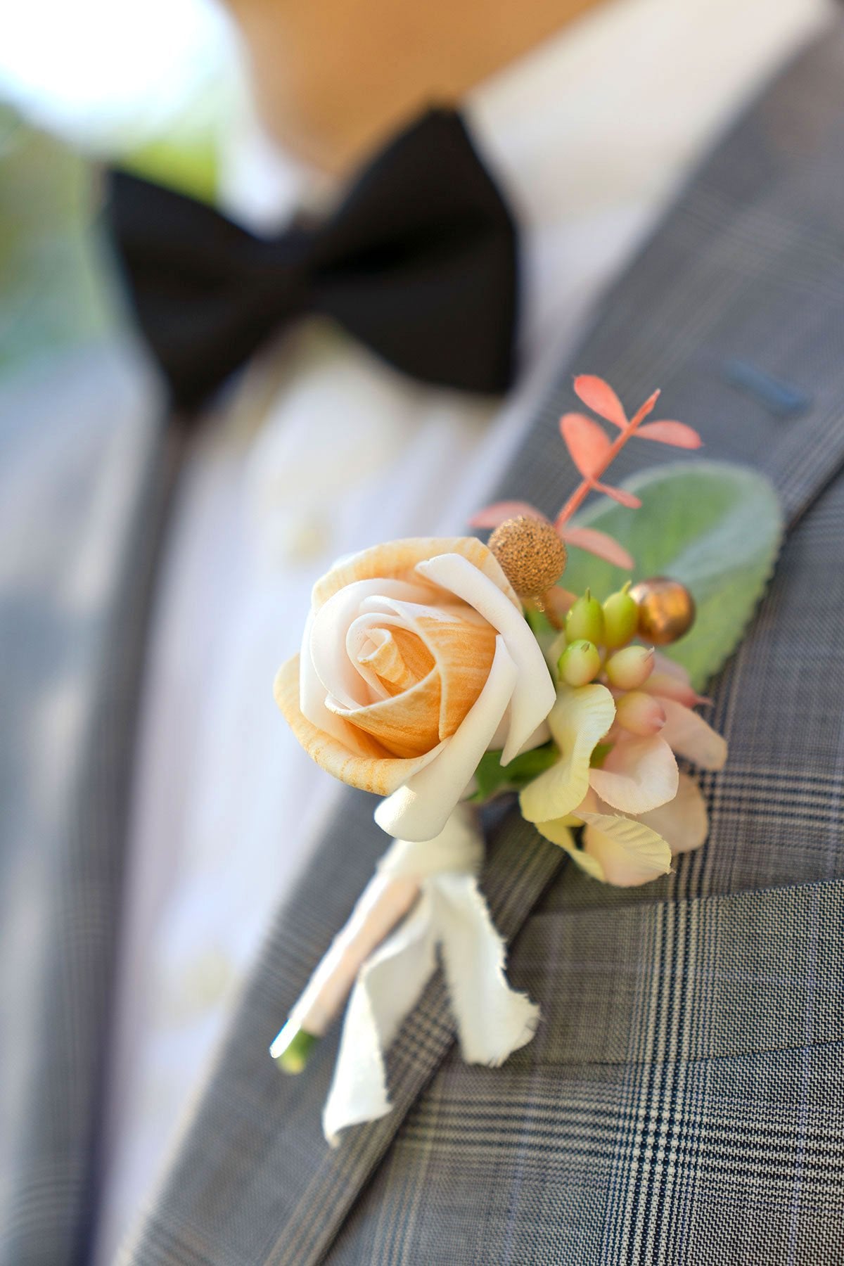 Wedding Boutonnieres (Set of 6) - Champagne Blush - lingsDev