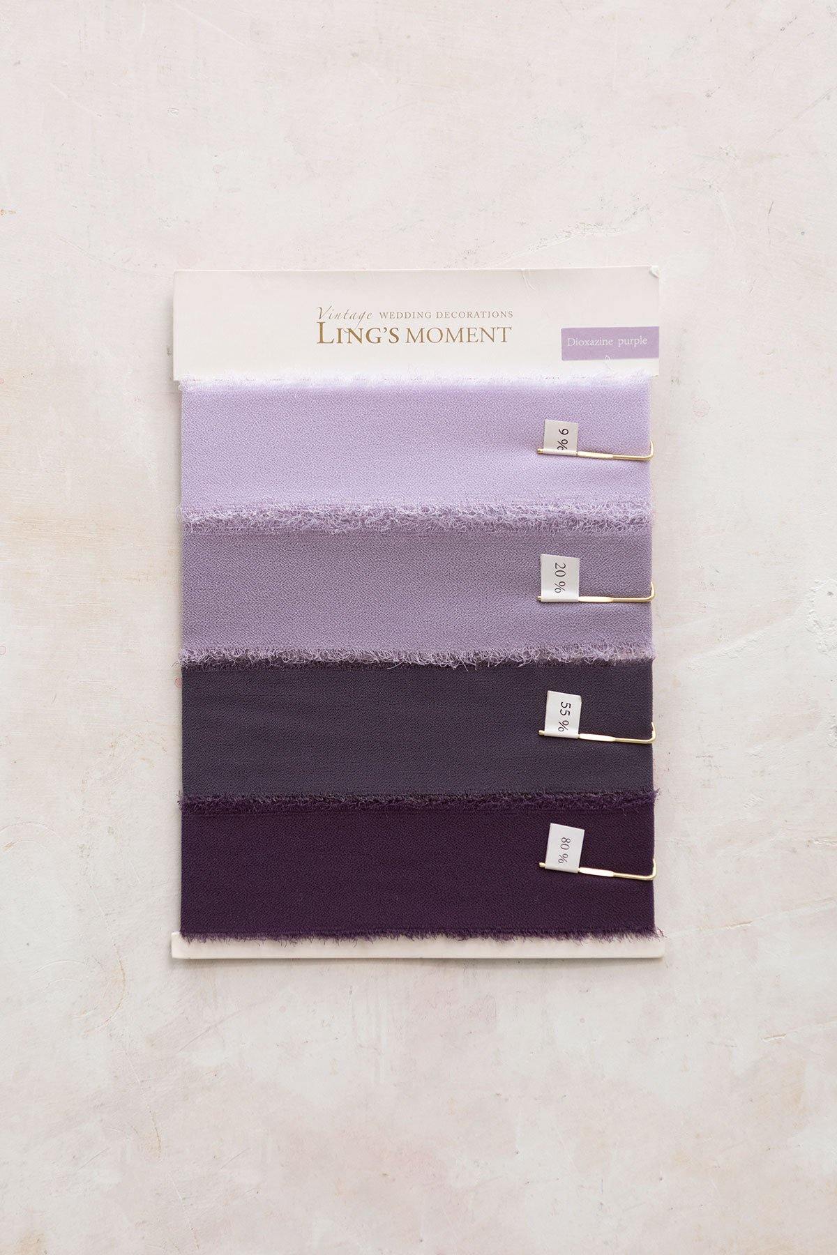 1.5"w x 1.5 Yard Chiffon Ribbons Sample Swatch Card - 5 Tones - lingsDev